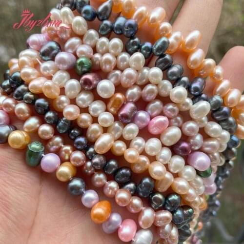 5x6-6x8mm Natural Freshwater Pearl Freeform Loose Beads For DIY Women Necklace Bracelet Earring Jewelry Making Spacer Strand 15"