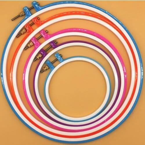 Household Sewing Tool Cross Stitch Hand DIY Embroidery Hoop Random Color Ring Circle Needle Craft Round Loop Wood Plastic Frame