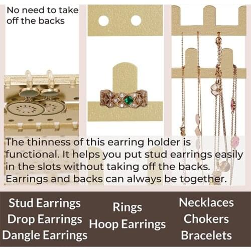 MXME Wooden Hanging Jewelry Organizer Wall Mounted Necklace Earrings Display Stand Ear Studs Holder Storage Rack Home Decor