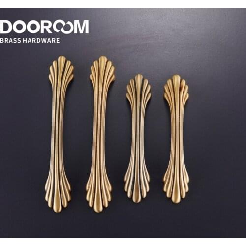 Dooroom Brass Handles New European American Diplopore Stripe Wardrobe Dresser Cupboard Cabinet Drawer Shoe Box Furniture Pulls