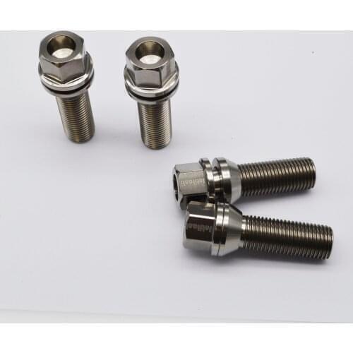 Jntitanti free Cone Seat wahser Gr.5 Titanium Wheel Lug Bolt 1set=10pcs M12/14*1.25/1.5*35+10pcs M12/M14*1.25/1.5*40