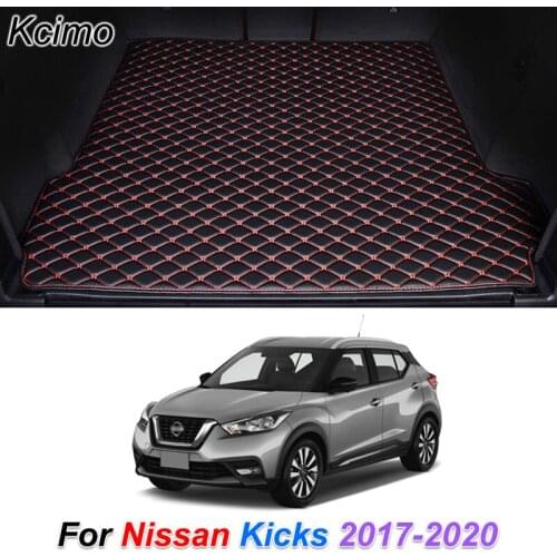 Custom Leather Car Trunk Mats for Nissan Kicks 2017-2020 Rear Trunk Floor Mat Tray Carpet Cargo Liner Car Accessories