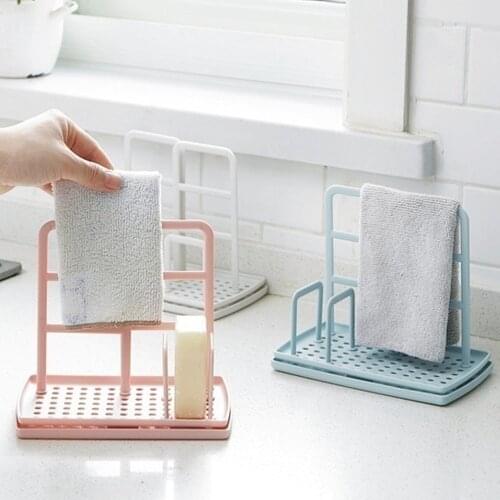 5 colors Kitchen Racks Sink Shelf Soap Sponge Drain Rack Storage Organizer Nordic Plastic Multifunctional Kitchen Storage Rack