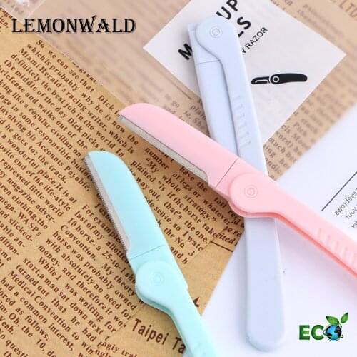 LEMONWALD Foldable Eyebrow Knife High Quality Sharp Stainless Steel Blade Safe Eyebrow Safety Razor Cleaning Facial Hair
