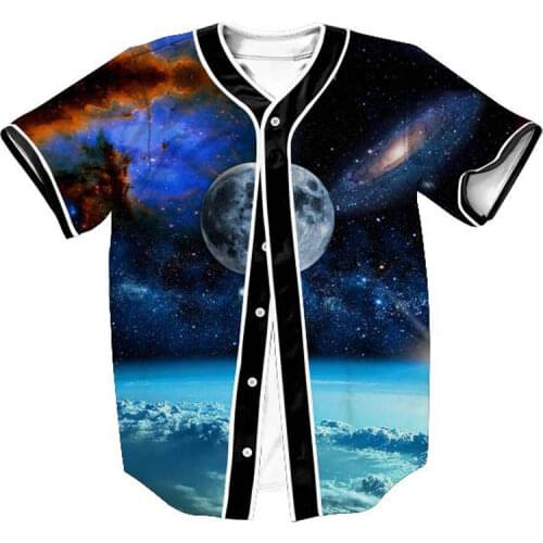 3D Earth Baseball Jersey Men 2020 Space Galaxy Print Men T Shirt Casual Harajuku Baseball Shirt Jerseys Hip Hop Tops Tee Shirt