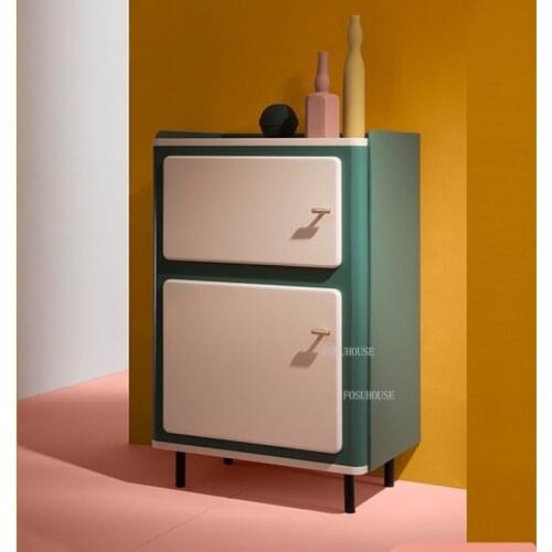 Nordic Dining Room Side Cabinet Solid Wood Living Room Cabinets Household Furniture Light Luxury Storage Cabinet One Nightstand