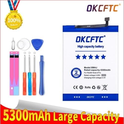 Original 5300mAh BM4J Battery For Xiaomi Redmi Note 8 Pro Note8 Pro Genuine Replacement Phone Battery +Gift Tools +Stickers