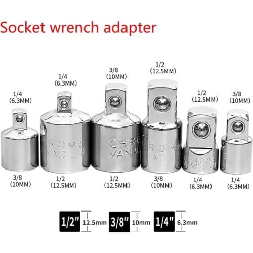 1/4" 3/8" 1/2" Ratchet Wrench Adapter Chrome Vanadium Sleeve Adapter Drive Socket Converter Wrench Transform Joint Converter