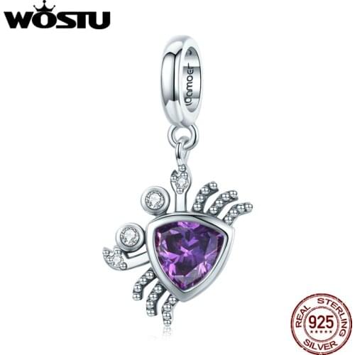 Wostu Lovely Crab Beads 925 Sterling Silver CZ Charms Fit Original Bracelet Bangle Pendant Jewelry Gift DAC458