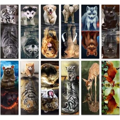 Full Square Diamond mosaic animal cat dog Full Round Diamond painting Cross stitch Elephant fox 5D DIY Diamond embroidery mouse