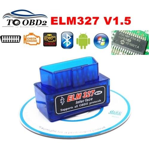 Super Mini ELM327 Bluetooth OBD2 V1.5 Elm 327 V 1.5 Car Diagnostic-Tool Scanner Elm-327 FW1.5 OBDII Adapter Auto Diagnostic TooL