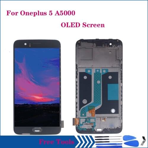 For Oneplus 5 A5000 OLED LCD Display Touch Screen Digitizer Assembly For Oneplus Five AMOLED LCD Repair parts
