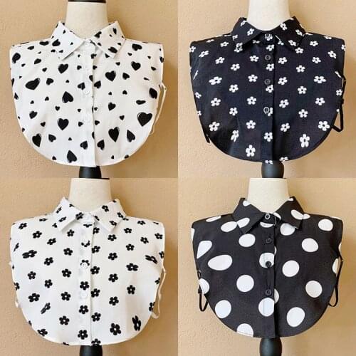 Women Chiffon White Fake Collars Adjustable Sweater Blouse Decorative Collar Female Shirt Neckwear Fake Lapel Accessories