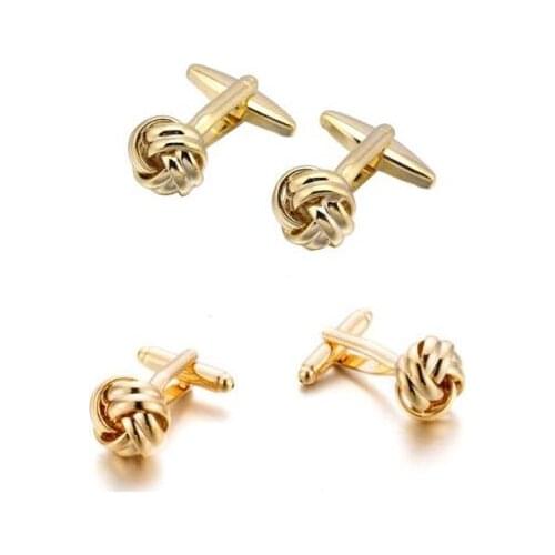 10pairs/lot Classic Golden Twisted Knot Cufflinks Hollow Twist Flower Cuff Links Shirt Cuff Button Wedding Mens Jewelry Gift