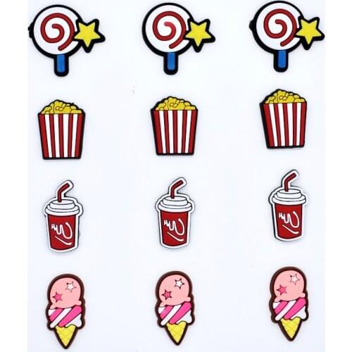 10pcs Fast Food Soft PVC Ornaments Fit Phone Case/Office Clips/Pen/Glass Frame/Cable Winder/Brooch DIY Craft Accessory