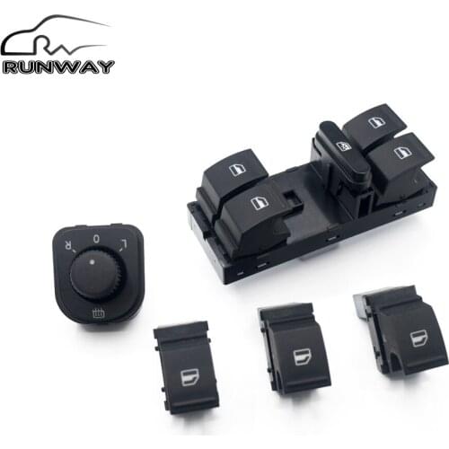 100% new! Power Side Mirror Switch Window Switch Button For Volkswagen VW jetta mk5 golf 5 6 tiguan passat b6 CC 5PCS / SET