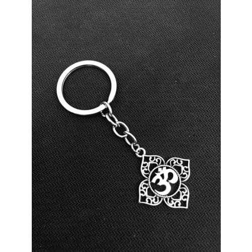 2018/ Charm 3D Buddha Lotus Silver Plated Pendant Keychain, Buddhism, Yoga Waist Ornament