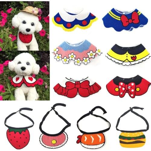 30X Wholesale Cute Pet Puppy Dog Cat Bibs Adjustable Scarf Dog Accessories Korean Style Saliva Towel for Cats Dog Pet Supplies