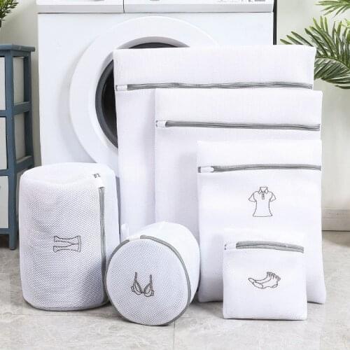 6Pcs/Set Laundry Bag Home Washing Machine Storage Mesh Bag Thickened Korean Embroidery Wash Bag Home Accessories Laundry Tools