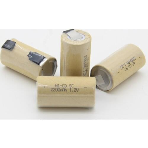 Akkumulator sub C battery 1.2V 2200mAh SC batteries soldering tape NICD for makita for metabo for USAG for B&D welding tabs