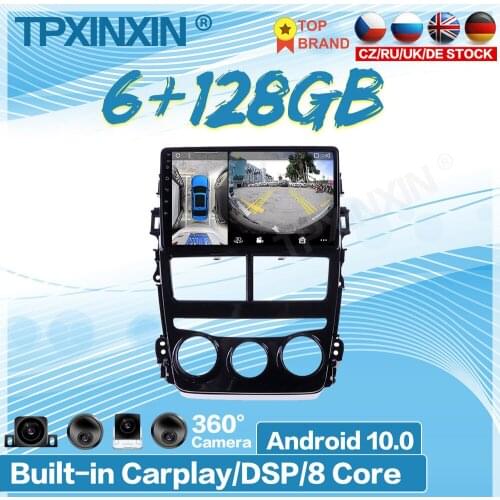 6+128GB 2 Din Car Radio GPS Auto Stereo Car Radio For Toyota Yaris Vios 2017 2018 2019 2020 Android 10.0 Video Multimedia Player