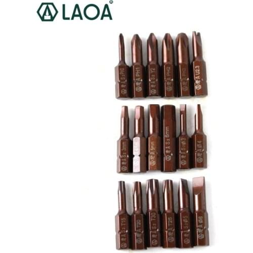 LAOA Screwdriver Bit 1PC S2 Alloy Steel 32mm Long 6.3mm Diameter Slotted Phillips Hex Torx Y-type U-type Magnetic Bits