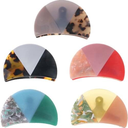 Mi Dairy Brand Acetated Metarial Hair clips Mix colours Gold Metal Back Clip Tortoiseshell Hair Claws for Women And Girls