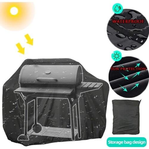 BBQ Cover Outdoor Waterproof Protective Rainproof Dust Anti-UV Round Rectangle Weber Heavy Duty Grill Cover Barbecue Accessories