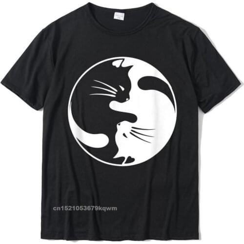 Black White Cat Yin And Yang T-Shirt For Women And Daddy Tops & Tees Funny Cool Cotton Boy Tshirts Cool