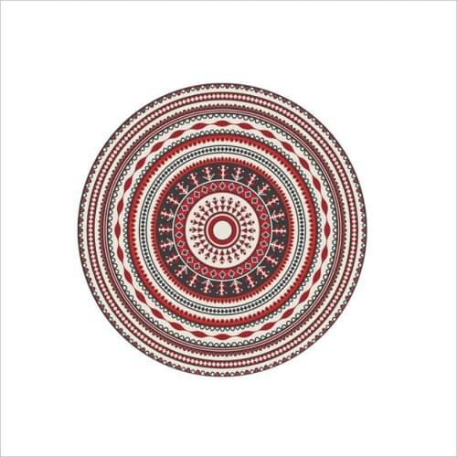 Ethnic Style Living Room Decoration Carpet, Circular Nordic Pattern, Non-slip Bedroom Door Home Decoration Floor Mat Part Two
