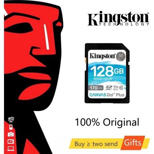 Kingston SD Card 128GB SDHC SDXC V30 U3 Memory Cards Class 10 90MB/s 64GB 32GB 256GB cate sd 4K for Cameras