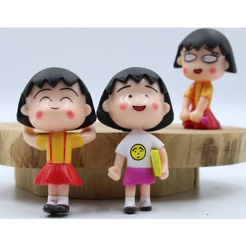 Kawaii Chibi Maruko Chan Souvenir Cartoon Miniature Figurines Toys Kids Toy Japan Anime Children Action Figure Decoration Gift