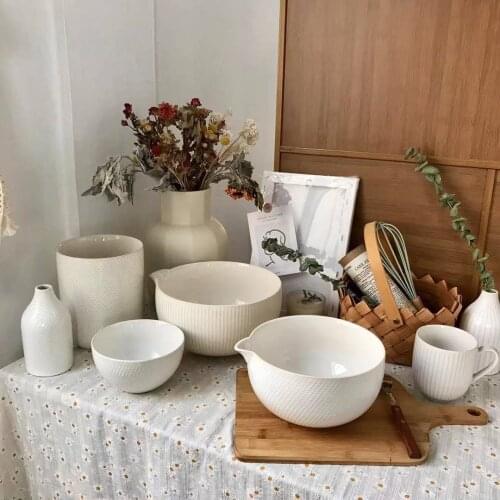Ceramic Rice Salad Bowl Soup Bowl Round Dish Dinner Plate Tableware Baking Dish Salad Plates Dessert Plate vase cup mug set
