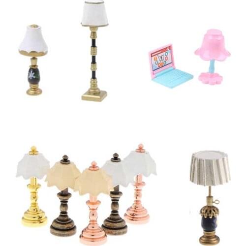 New 1PC 1:12 Miniature Table Candlestick Retro Kerosene Lamp Doll House Accessories Dollhouse Furniture Toys Lamp Decor