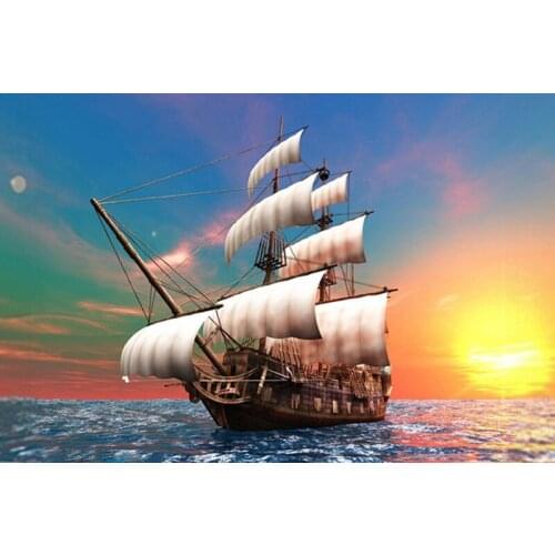 DIY 3D full square Diamond Painting Cross Stitch Kits sailing ship Diamond Mosaic Home Decor Diamonds Embroidery home decor