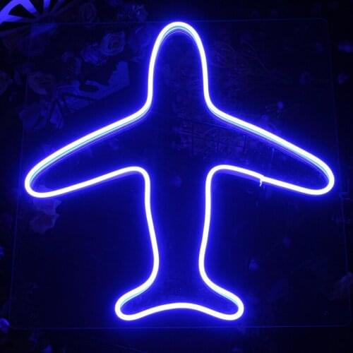 Neon Light Sign LED Custom Plane Aircraft Made Background Party Wedding Wall Hanging Decor Bar Bedroom Room Shop Bar Sign