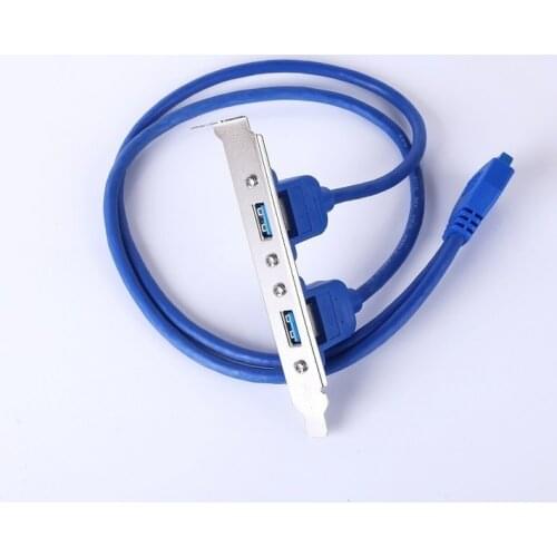 New 1Pc Full Size Bracket Motherboard 20pin To USB 3.0 Female Back Panel Header Connector Cable Adapter with PCI Slot Plate