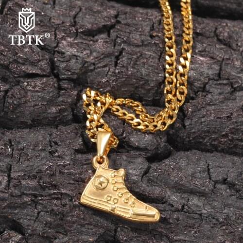 TBTK Stainless Steel Sports Shoes Pendant Necklace Men And Women 12 Types Simple Style Charm Hiphop Jewelry Dropshipping