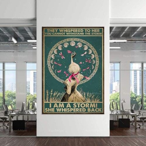 Conscious girl they whisper to her you can't resist the storm poster home decor poster living room