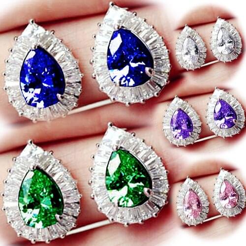 YaYI Jewelry Fashion Summer Colorful Flower Glass Silver Color Ear Earrings Wedding Party Tassel Hoop Stud Long Earrings Gifts