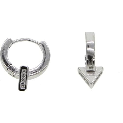 100% 925 sterling silver geometric minimal mini huggie hoop earring gold silver color simple delicate dainty girl jewelry