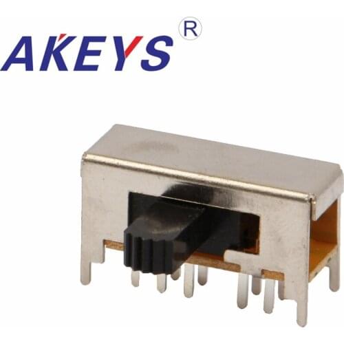 10PCS SK-24F01 2P4T-G5 Double pole four throw slide switch side insert 10 pin with 4 fixed pin durable hard to burn out