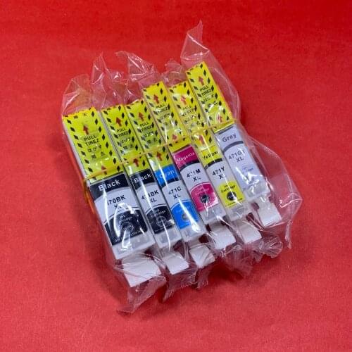 YOTAT 6pcs PGI-470XL Compatible ink cartridge PGI-470 CLI-471 for Canon PIXMA MG7740 TS8040 TS9040 printer