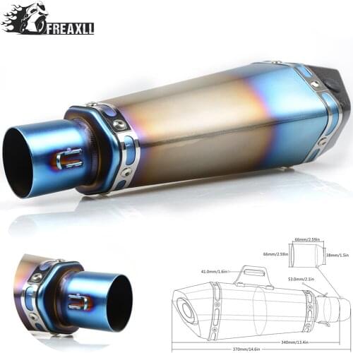 36-51MM Universal Motorcycle Exhaust Pipe muffler Dirt Bike With DB Killer For Kawasaki Ninja 250 R 636 Z 100 ER-6N 6F ZX-10R