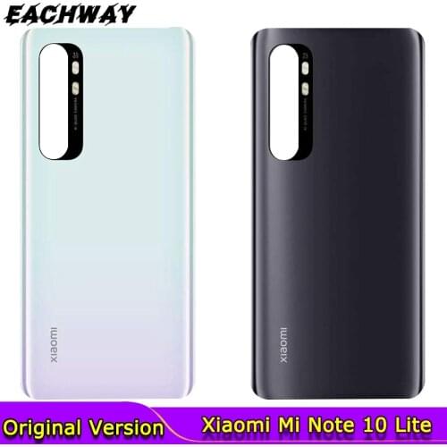 Black NEW for Xiaomi Mi Note 10 Lite Back Battery Cover Rear Glass Housing Door Case For Xiaomi Note10 Lite Back Glass Panel