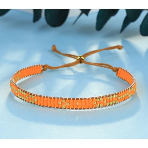 KELITCH Friendship Miyuki Bracelet Bohemian Beaded Rope Chain Adjustable Women Couple Bracelet Handmade Single Wrap Bangles