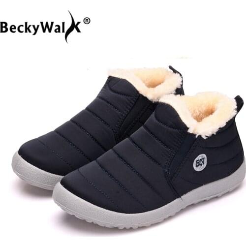 Big size 35-44 plush women shoes winter couple unisex snow boots warm fur casual boots women slip on mother winter shoes WSH3139