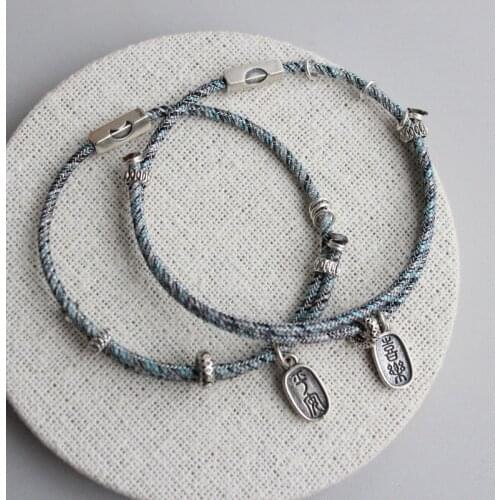 La Monada Chinese Thread For Hand 925 Sterling Silver Bracelet Women Moon Star Rope Couple Thread Bracelets For Women Silver 925