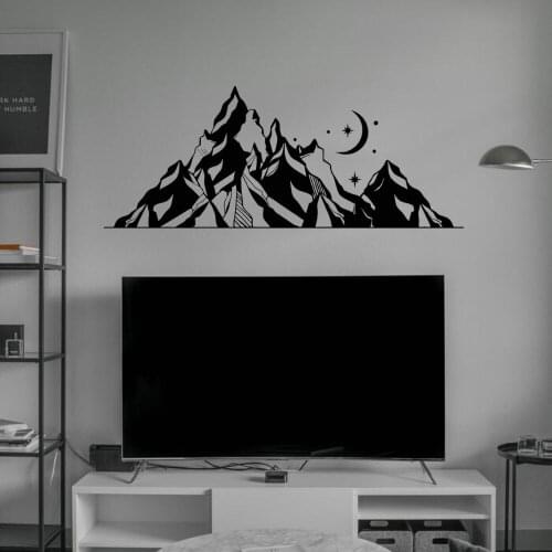Starry Mountain Vinyl Decal Wall Art Aesthetics Sticker Home Living Room And Hotel Room Decoration Removable A002680