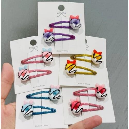 10Pcs/Set Girls Kawaii Donut Bow Cake Hair Clips Kids Lovely Hairpins Headband Barrettes Kids Fashion Hair Accessories Gift